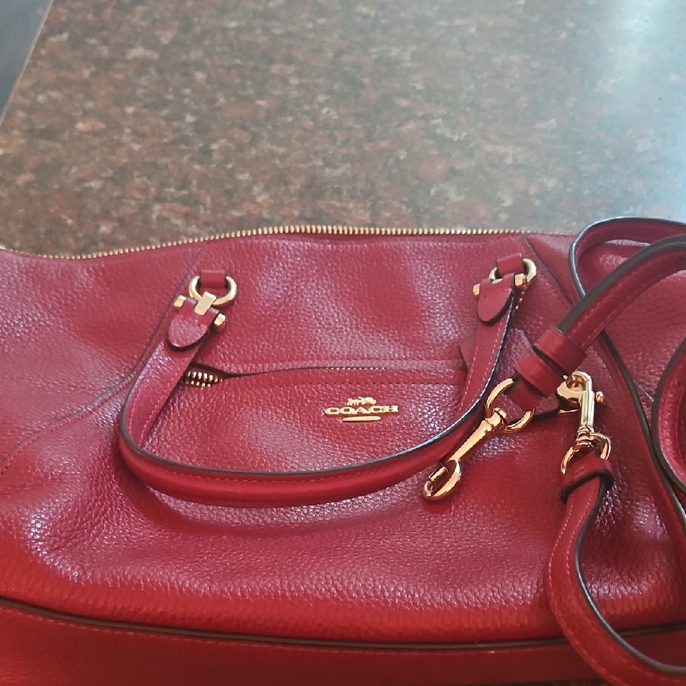 Coach Burgundy Leather Shoulder Bag